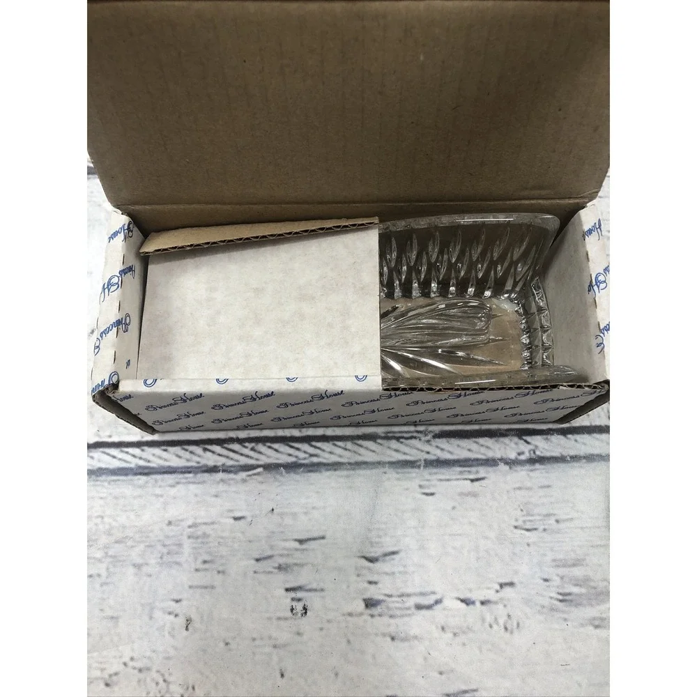 Vintage Princess House Lead Crystal Knife Holder Giftware #839 Original Box NEW